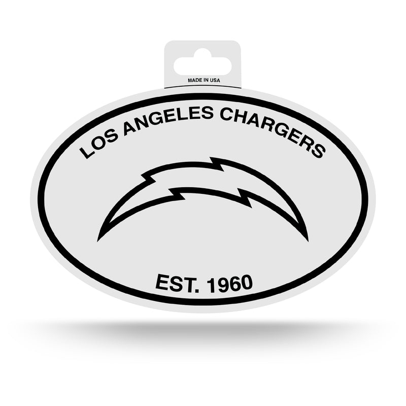 LA Chargers Black And White Oval Sticker
