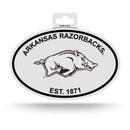 Arkansas Black And White Oval Sticker