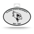 Illinois State Black And White Oval Sticker
