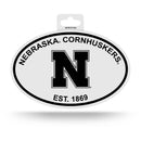 Nebraska Black And White Oval Sticker