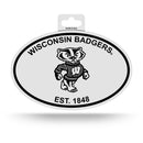 Wisconsin Black And White Oval Sticker