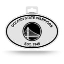 Warriors Black And White Oval Sticker
