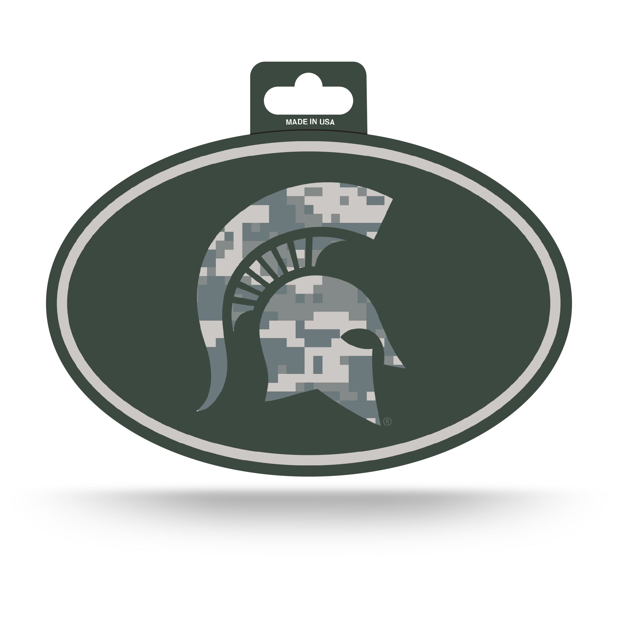 Michigan State Full Color Memorial Day Oval Sticker