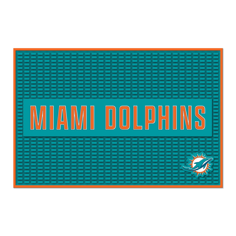 Miami Dolphins Large 12" X 18" Molded PVC Bar Mat
