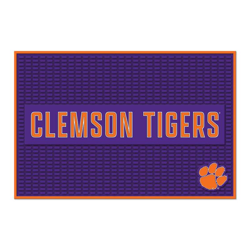 Clemson Tigers Large 12" X 18" Molded PVC Bar Mat
