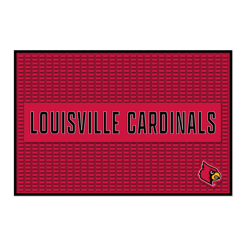Louisville Cardinals Large 12" X 18" Molded PVC Bar Mat