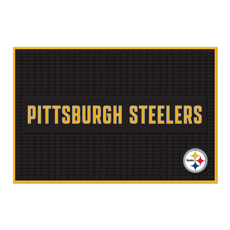 Pittsburgh Steelers Large 12" X 18" Molded PVC Bar Mat