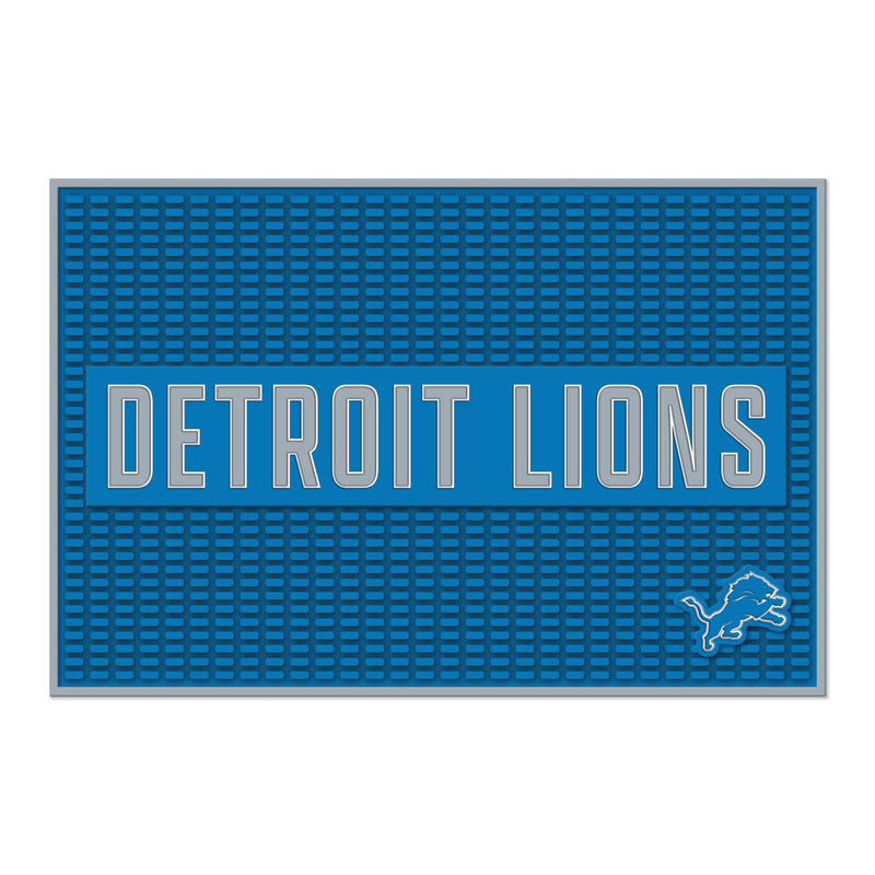 Detroit Lions Large 12" X 18" Molded PVC Bar Mat