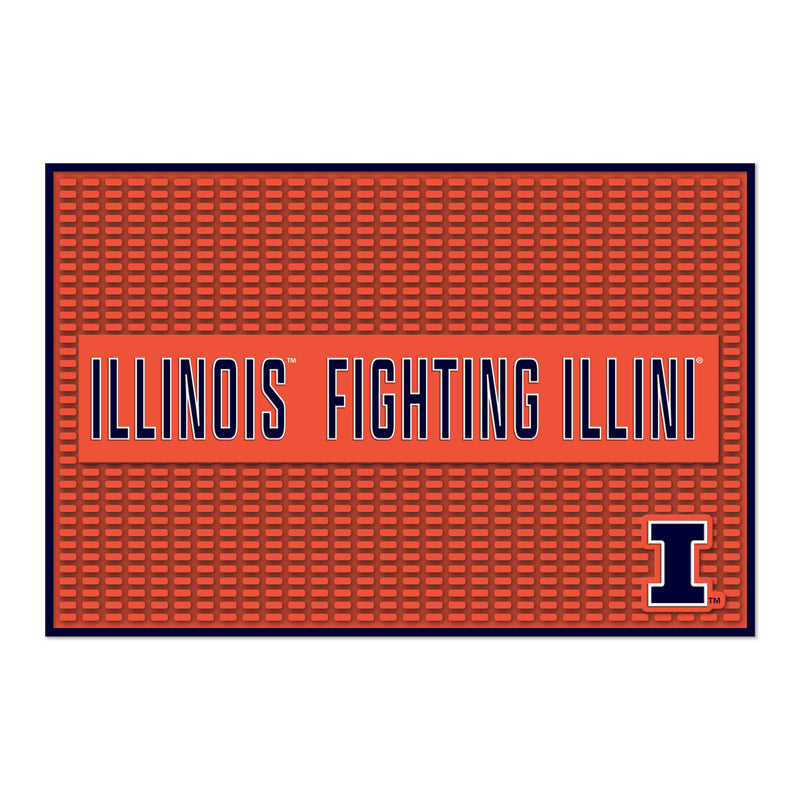 Illinois Fighting Illini Large 12" X 18" Molded PVC Bar Mat