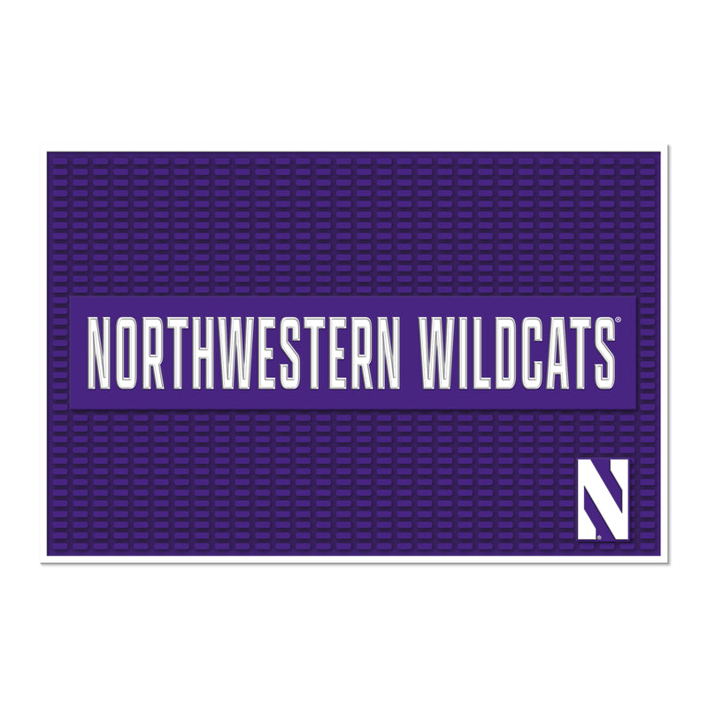 Northwestern Wildcats Large 12" X 18" Molded PVC Bar Mat