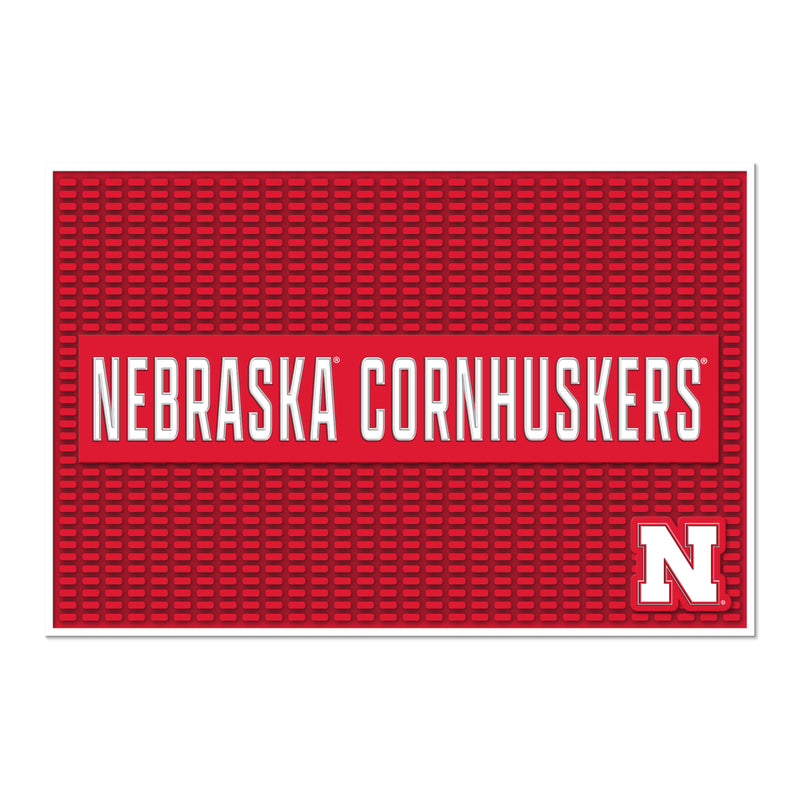 Nebraska Cornhuskers Large 12" X 18" Molded PVC Bar Mat