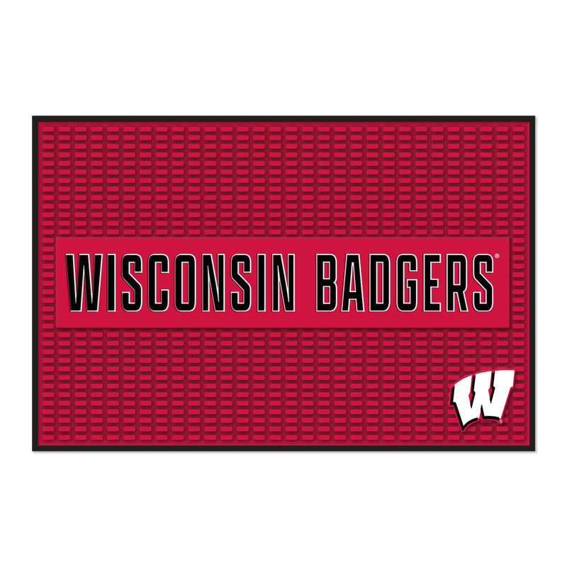 Wisconsin Badgers Large 12" X 18" Molded PVC Bar Mat