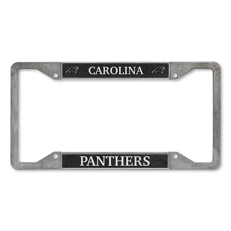 Carolina Panthers 4-Corner Pewter Style License Plate Frame