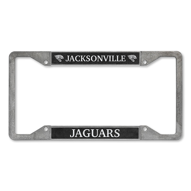 Jacksonville Jaguars 4-Corner Pewter Style License Plate Frame