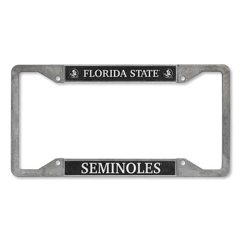 Florida State Seminoles 4-Corner Pewter Style License Plate Frame