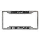 Miami Hurricanes 4-Corner Pewter Style License Plate Frame