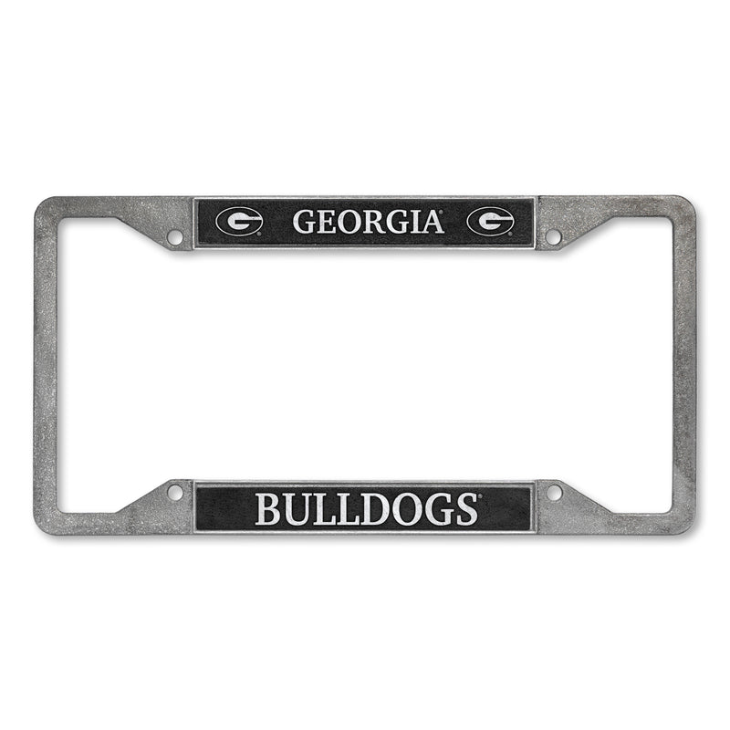 Georgia Bulldogs 4-Corner Pewter Style License Plate Frame