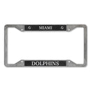 Miami Dolphins 4-Corner Pewter Style License Plate Frame