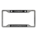 Clemson Tigers Grandparents 4-Corner Pewter Style License Plate Frame