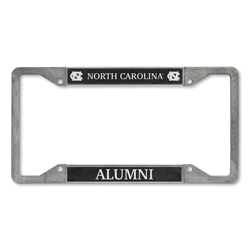 North Carolina Tar Heels Alumni 4-Corner Pewter Style License Plate Frame