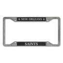 New Orleans Saints 4-Corner Pewter Style License Plate Frame