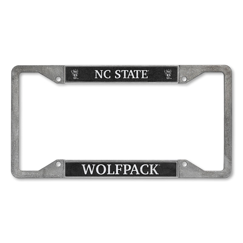 North  Carolina State University 4-Corner Pewter Style License Plate Frame