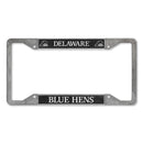 Delaware Fightin Blue Hens 4-Corner Pewter Style License Plate Frame