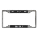 LSU Tigers 4-Corner Pewter Style License Plate Frame