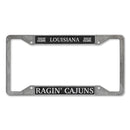 Louisiana-Lafayette Ragin Cajuns 4-Corner Pewter Style License Plate Frame