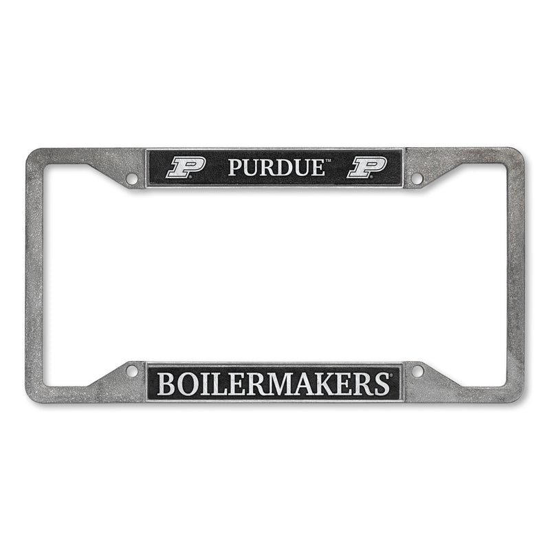 Purdue Boilermakers 4-Corner Pewter Style License Plate Frame