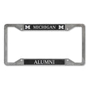 Michigan Wolverines Alumni 4-Corner Pewter Style License Plate Frame