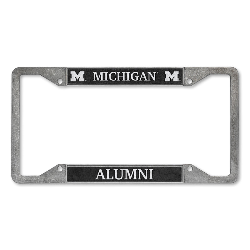 Michigan Wolverines Alumni 4-Corner Pewter Style License Plate Frame