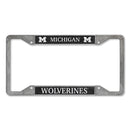 Michigan Wolverines 4-Corner Pewter Style License Plate Frame