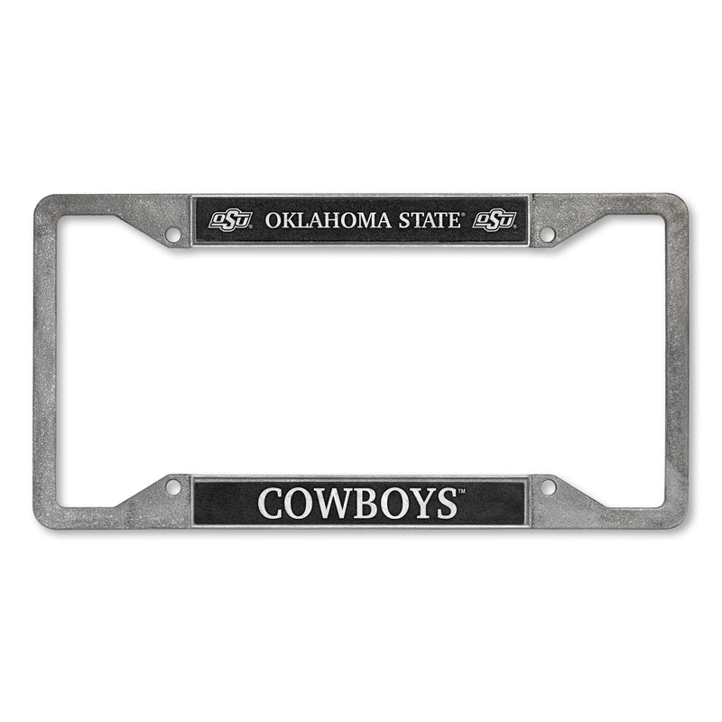 Oklahoma State Cowboys 4-Corner Pewter Style License Plate Frame
