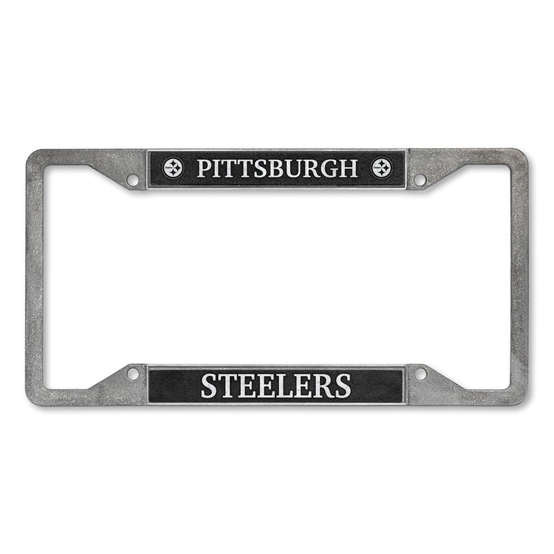Pittsburgh Steelers 4-Corner Pewter Style License Plate Frame