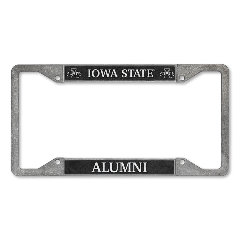 Iowa State Cyclones Alumni 4-Corner Pewter Style License Plate Frame