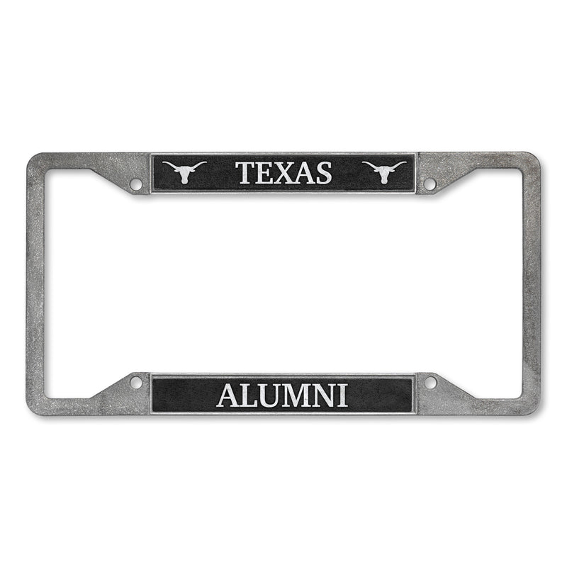 Texas Longhorns Alumni 4-Corner Pewter Style License Plate Frame