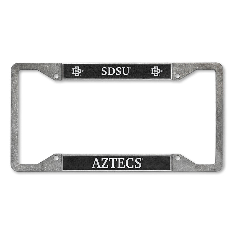 San Diego State Aztecs 4-Corner Pewter Style License Plate Frame