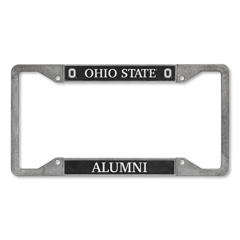 Ohio State Buckeyes Alumni 4-Corner Pewter Style License Plate Frame