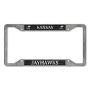 Kansas Jayhawks 4-Corner Pewter Style License Plate Frame