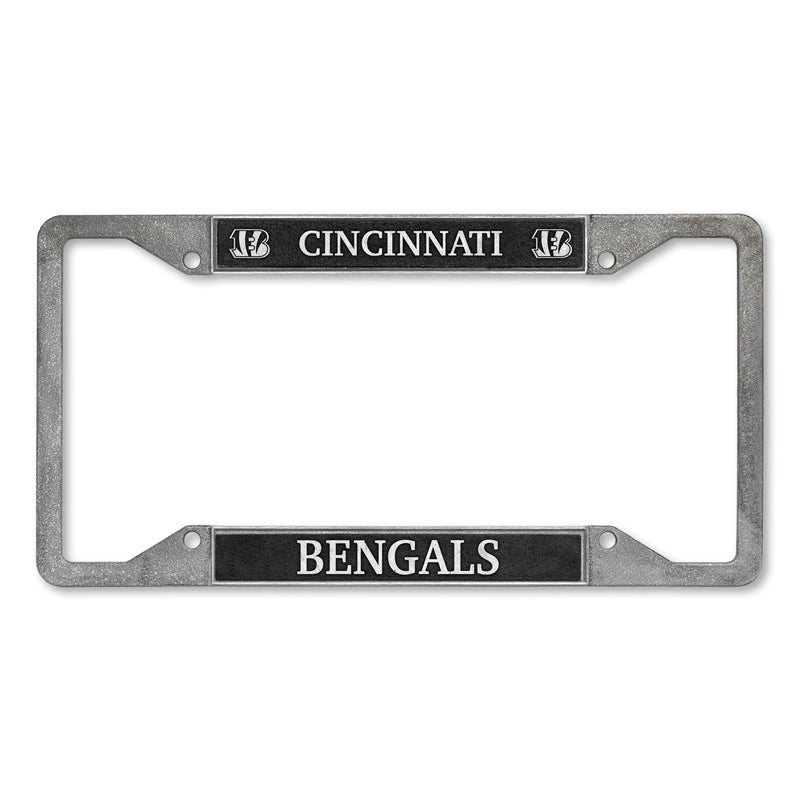 Cincinnati Bengals 4-Corner Pewter Style License Plate Frame
