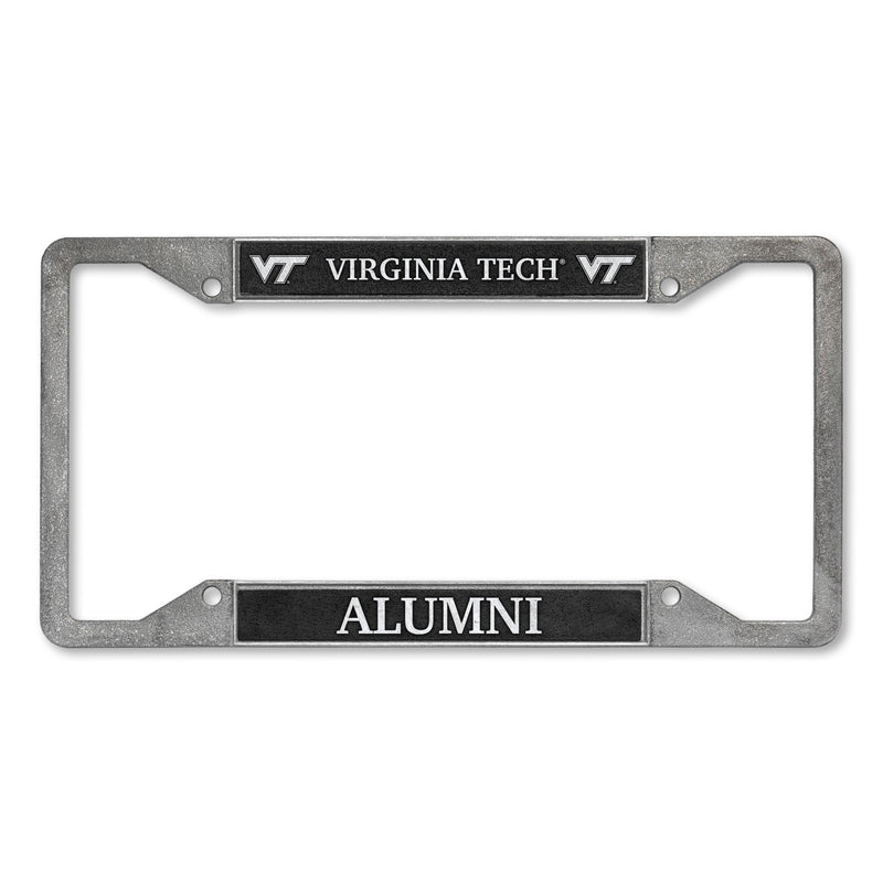 Virginia Tech Hokies Alumni 4-Corner Pewter Style License Plate Frame