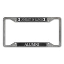 Illinois University Alumni 4 Corner Pewter Style License Plate Frame