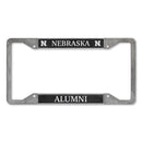 Nebraska Cornhuskers Alumni 4-Corner Pewter Style License Plate Frame