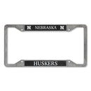 Nebraska Cornhuskers 4-Corner Pewter Style License Plate Frame