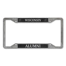 Wisconsin University Alumni 4 Corner Pewter Style License Plate Frame