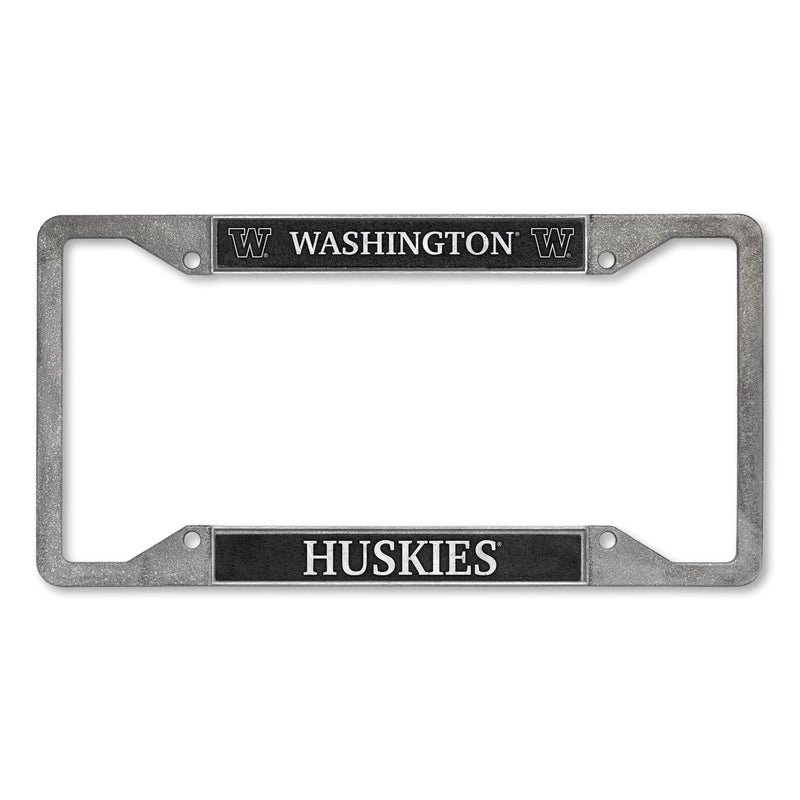 Washington Huskies 4-Corner Pewter Style License Plate Frame