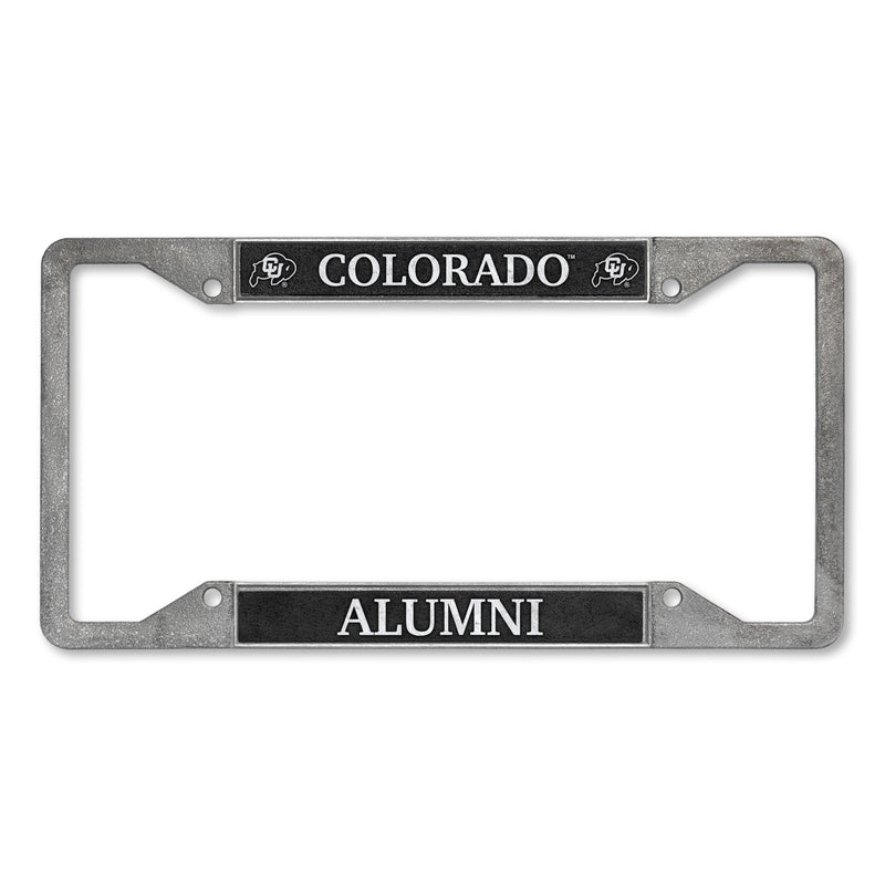 Colorado Buffaloes Alumni 4-Corner Pewter Style License Plate Frame