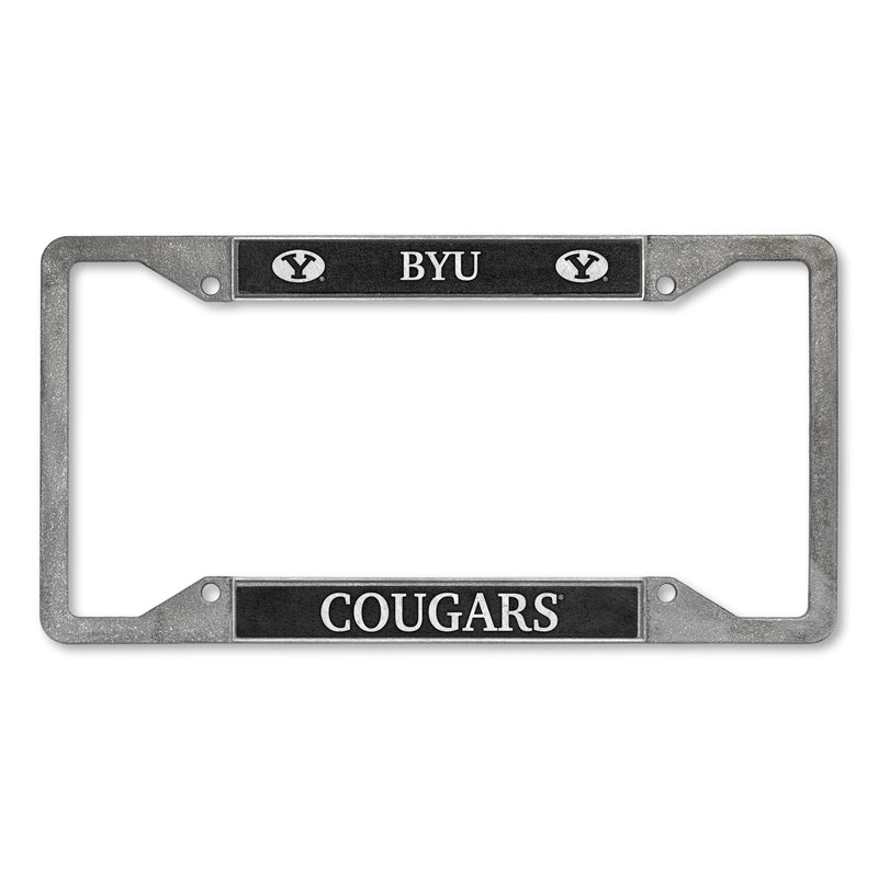 BYU Cougars 4-Corner Pewter Style License Plate Frame