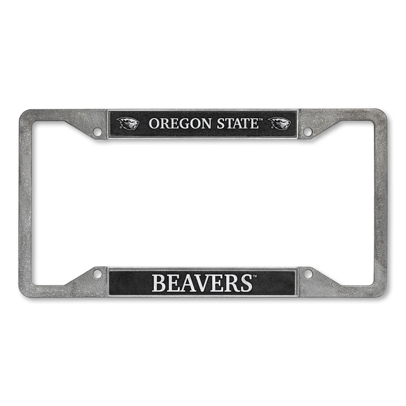 Oregon State Beavers 4-Corner Pewter Style License Plate Frame